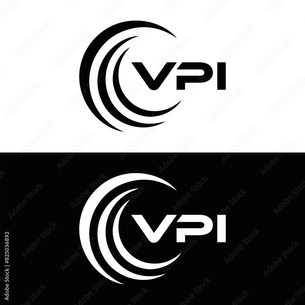 VPI logo. V P I design. White VPI letter. VPI, V P I letter logo design. V P I letter logo design in FIVE, FOUR, THREE, style. letter logo set in one artboard. V P I letter logo vector design.