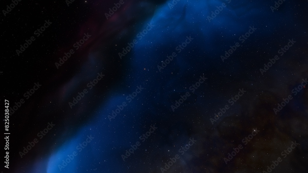 Fototapeta premium red-violet nebula in outer space, horsehead nebula, unusual colorful nebula in a distant galaxy, red nebula 3d render 