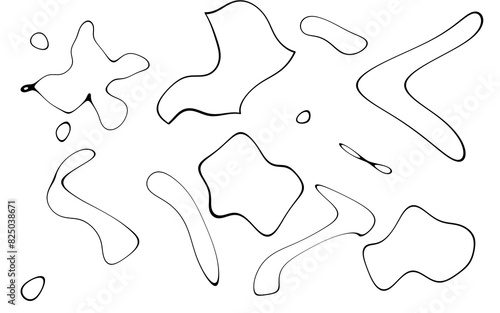Contour spots, wavy lines, pattern
