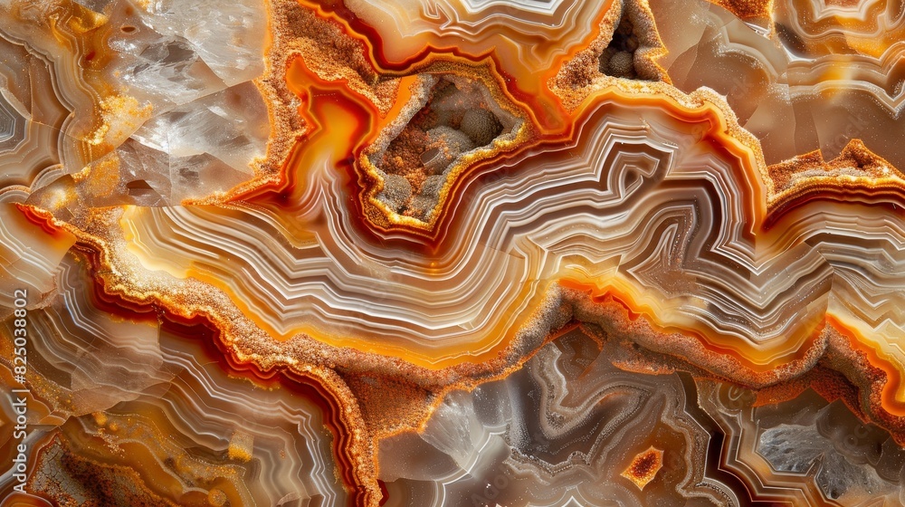 custom made wallpaper toronto digitalPolished agate stone in shades of brown and orange, intricate banding and unique patterns