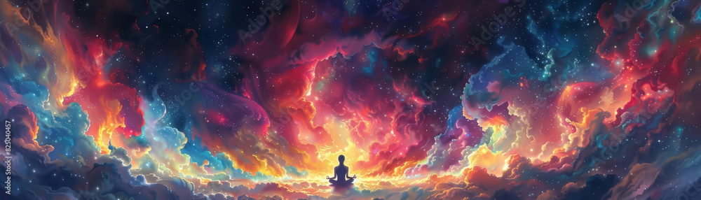 Meditating in Fiery Galaxy