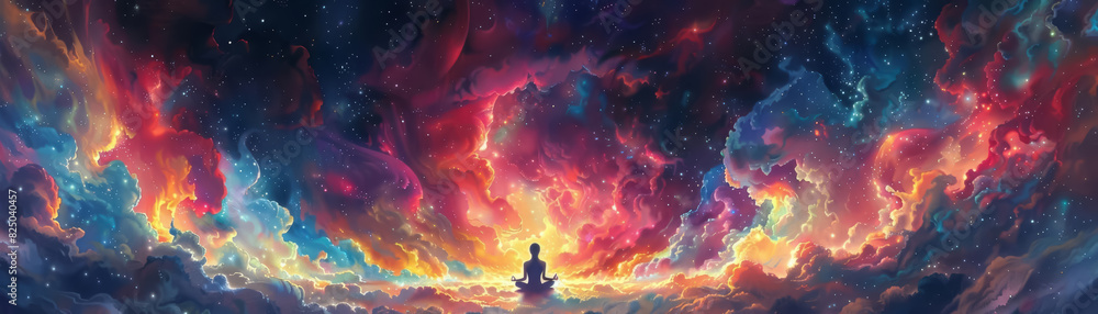 Meditating in Fiery Galaxy Meditating in Fiery Galaxy