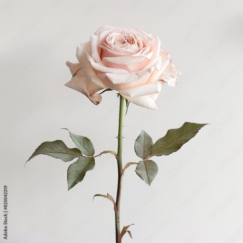 Obraz premium rose flower simple, white background