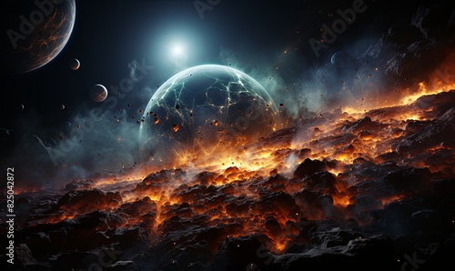 Planets in Space Scene photo
