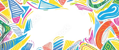 Doodle Print Border Design with Empty Space for Pride Month and Day Mockup Background © Rudsaphon