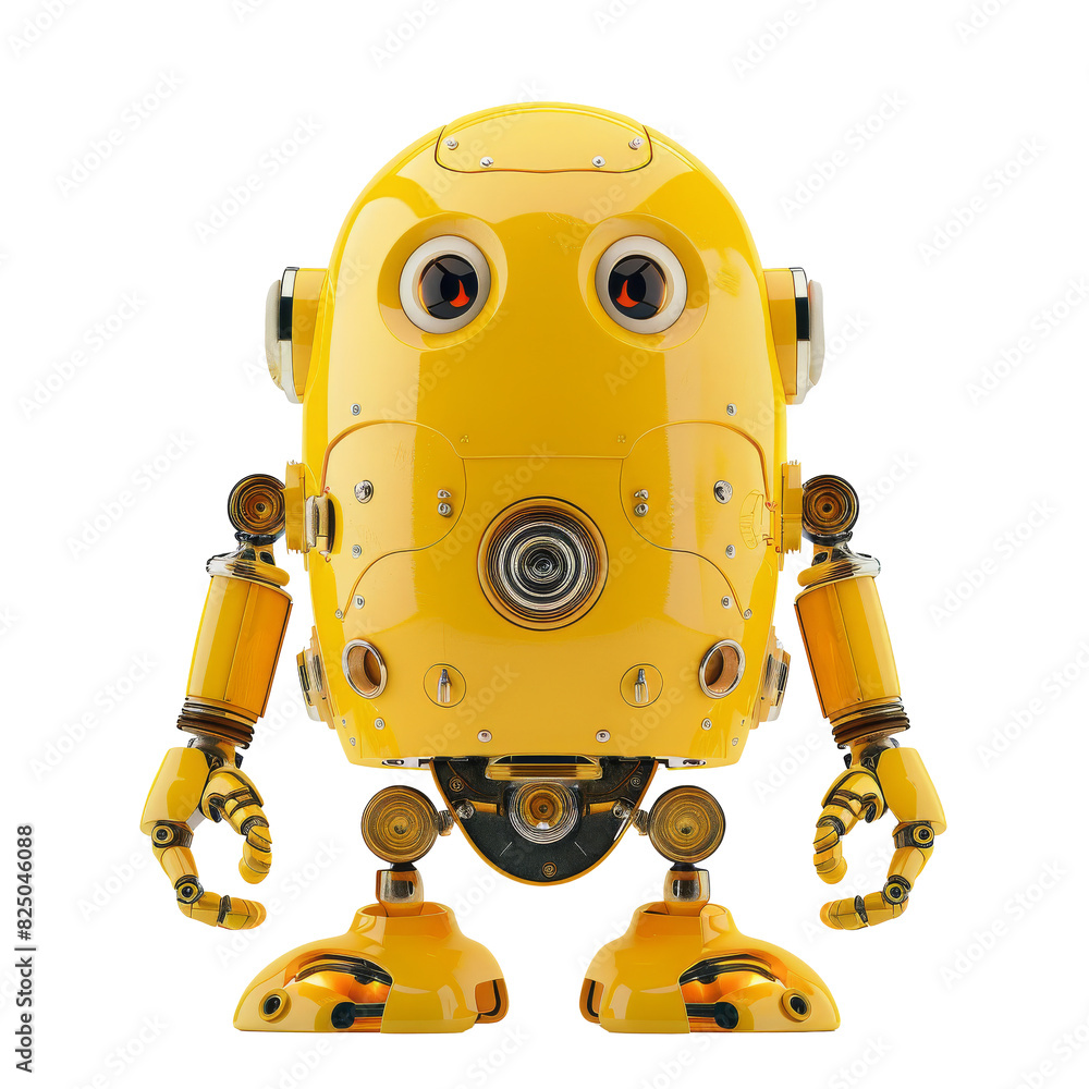 Cute Red Robot on Transparent Cute Red Robot on Transparent