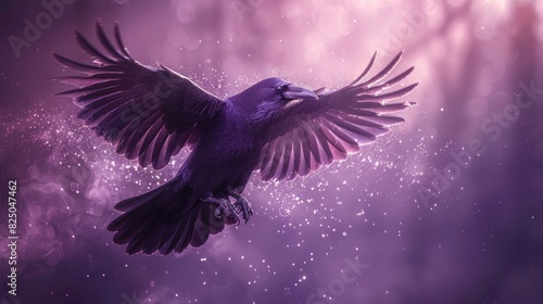 Mystical Raven in Purple Mist © Henry