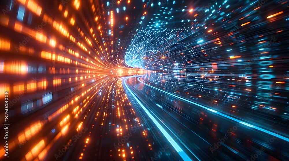 A futuristic digital tunnel of light and data, with glowing blue and orange lines representing fast Tower, creating an abstract background for technologythemed designs.
A futuristic digital tunnel of light and data, with glowing blue and orange lines representing fast Tower, creating an abstract background for technologythemed designs.