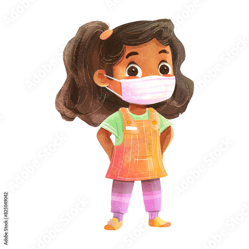 Cute girl wearing medical mask (16)