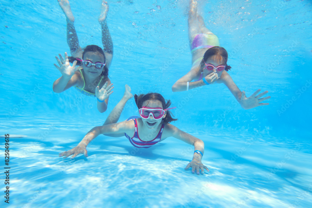 kids swimming in pool