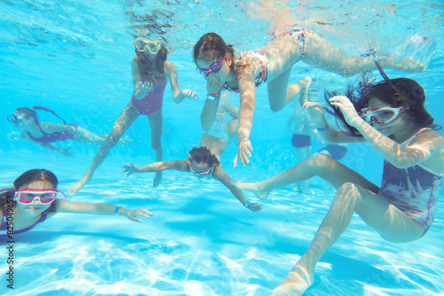 kids swimming in pool