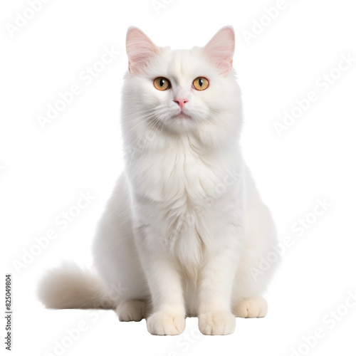 cute cat looking isolated on white