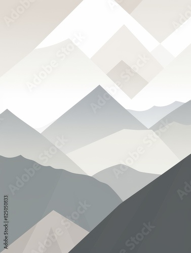 Abstract Mountain Landscape Design in Neutral Tones