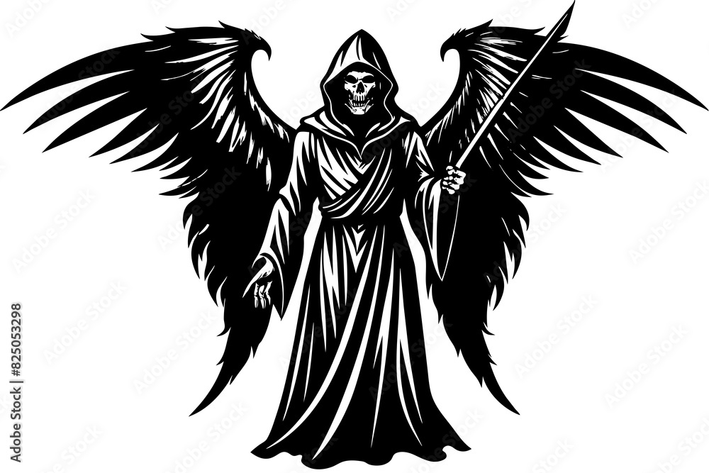 Angel Death vector silhouette illustration Angel Death vector silhouette illustration