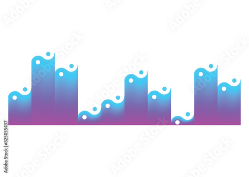 Color sound wave. Audio digital equalizer technology, musical pulse vector Illustration. Voice line waveform or volume level symbol. Curve radio wave