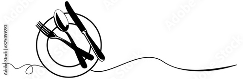line art cutlery for a food day