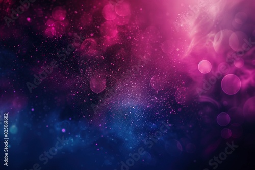 Ethereal swirls of pink and blue nebulae dance with glowing particles across a dark fantasy nightscape. photo