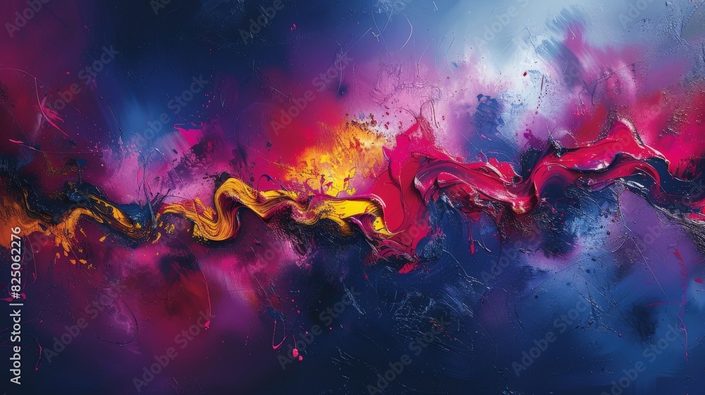 Fototapeta premium Let the expressive beauty of this captivating artwork transport you to a world of imagination and creativity, where abstract forms and vibrant colors dance in harmony.