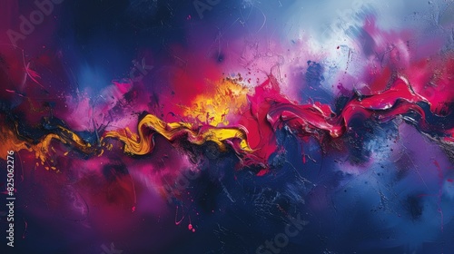 Let the expressive beauty of this captivating artwork transport you to a world of imagination and creativity, where abstract forms and vibrant colors dance in harmony. photo