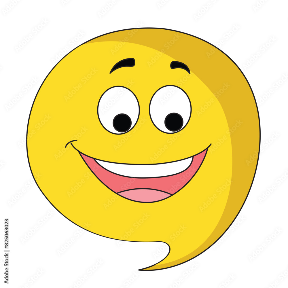 Fototapeta premium Happy thinking bubble isolated on white background