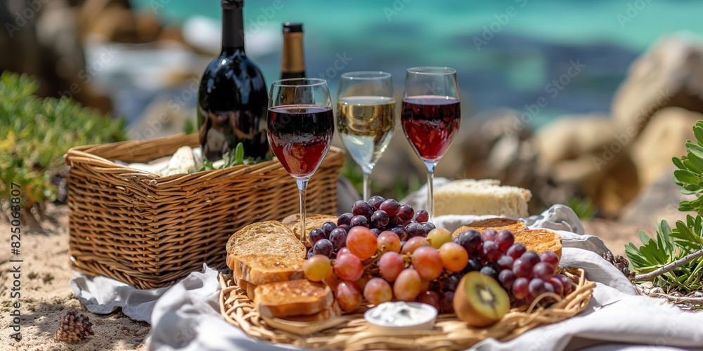 Lunch sets for beach picnics, holiday activities at the sea, Lunch sets for beach picnics, holiday activities at the sea,