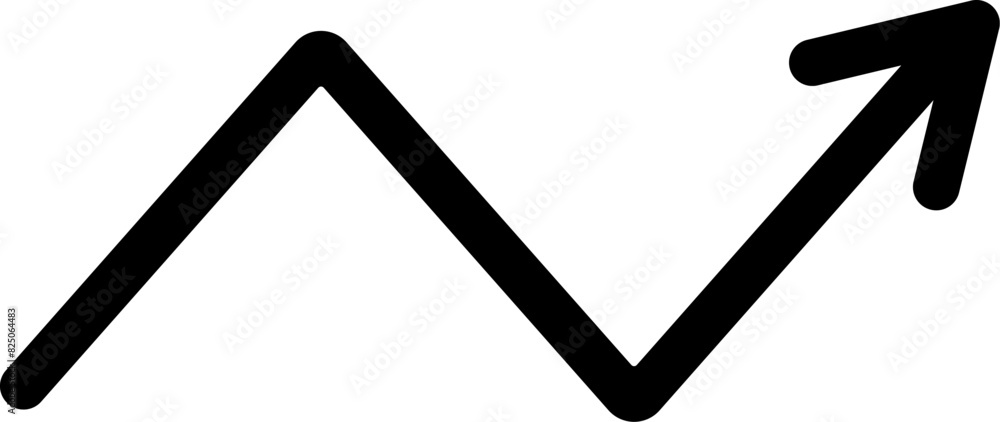 Zigzag arrow icon in linear style. Vector. Zigzag arrow icon in linear style. Vector.