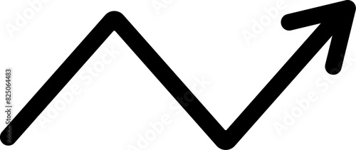 Zigzag arrow icon in linear style. Vector.