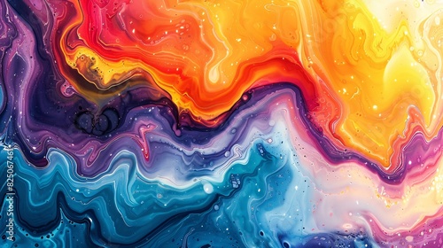 a colorful abstract background featuring fluid marbling paint, blending vivid acrylic colors in an energetic and textured pattern.