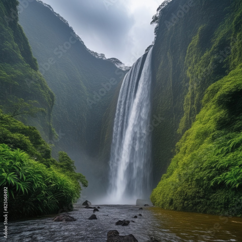 waterfall in the mountains