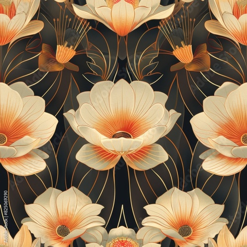 Wallpaper Mural 1920s Garden Party Floral Seamless Pattern with Full-Bloom Flowers

 Torontodigital.ca