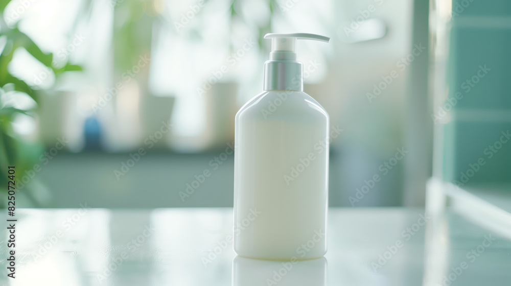 Bottle of hand lotion with no label Bottle of hand lotion with no label