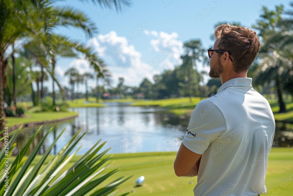 Man in White Shirt Playing Golf Man in White Shirt Playing Golf