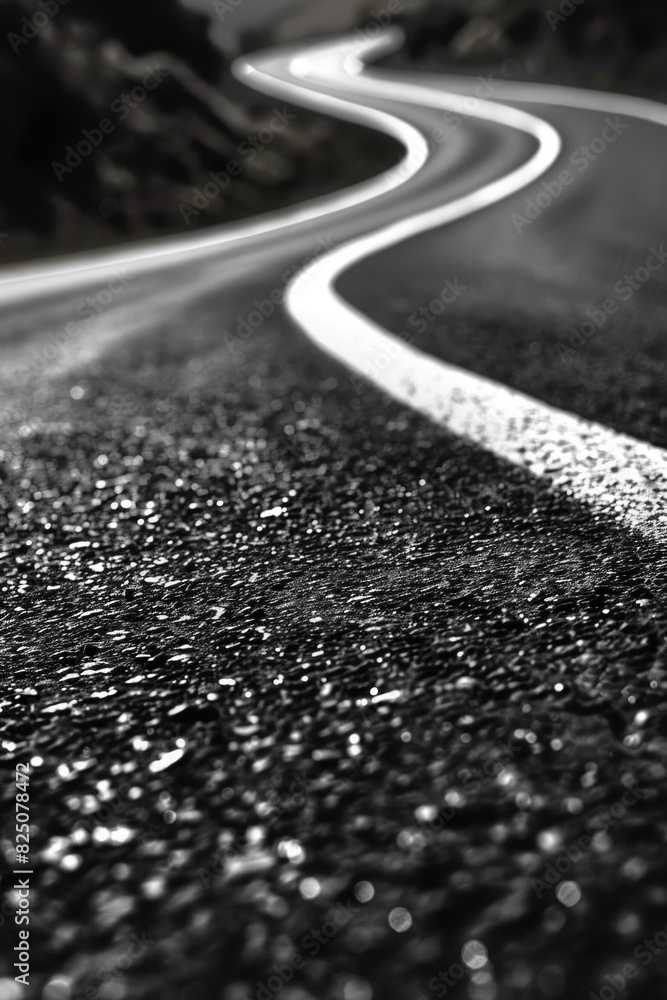 A road with a white line down the middle A road with a white line down the middle