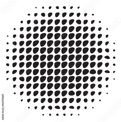 Round halftone frame - Vector illustration - v1