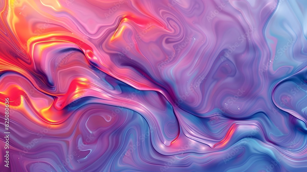 Colorful abstract background with liquid paint waves. Vibrant liquid marble background with copy space, vibrant colors.
