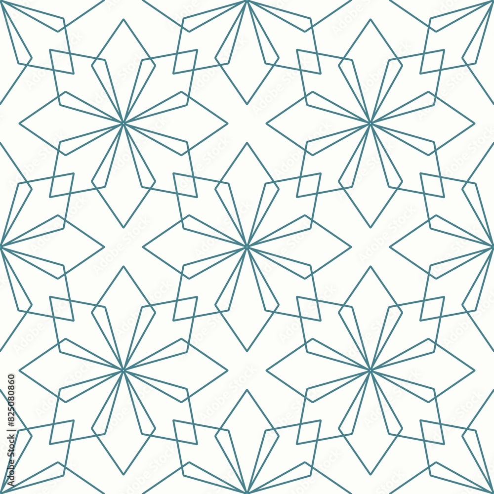 Abstract Seamless geometric pattern. Complex grid design. Monochrome range, green blue lines on a white background. Textile design, graphic design, interior Abstract Seamless geometric pattern. Complex grid design. Monochrome range, green blue lines on a white background. Textile design, graphic design, interior