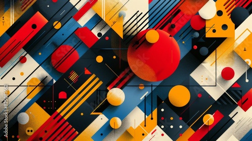 An abstract creativity design, featuring bold colors and geometric patterns. This composition captures the essence of artistic replication and creative abstraction in a visually appealing way. photo