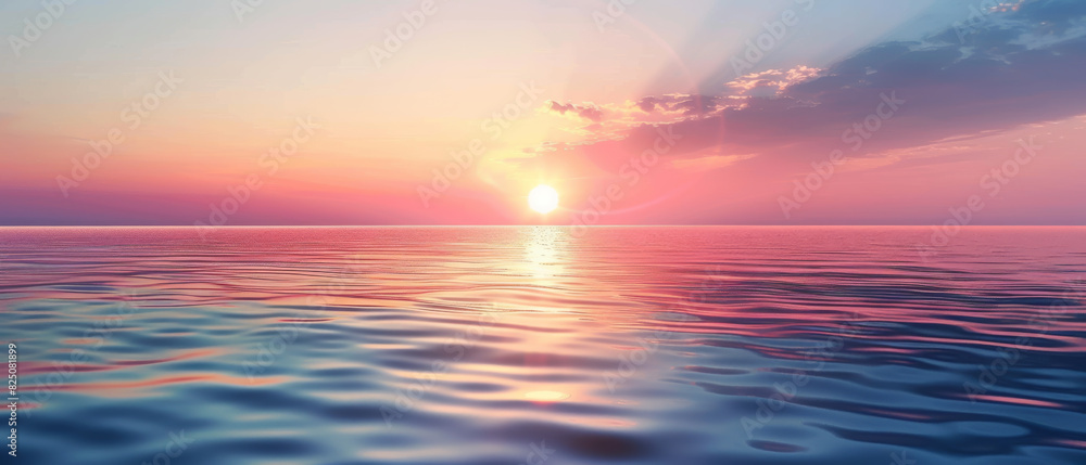 A beautiful sunset over the ocean with the sun shining on the water A beautiful sunset over the ocean with the sun shining on the water