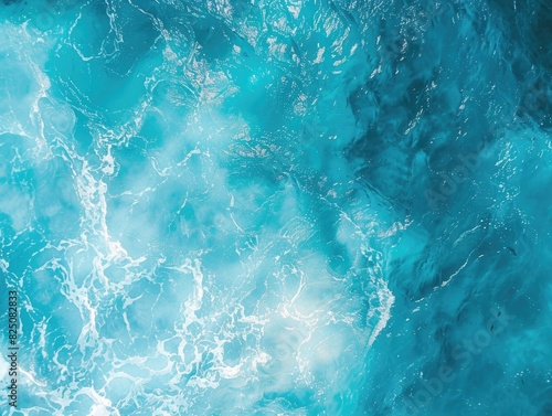 The image is of a body of water with a blue color. The water appears to be calm and peaceful, with no visible waves or ripples