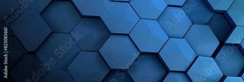 Dark blue backdrop filled with a network of overlapping, translucent blue hexagons