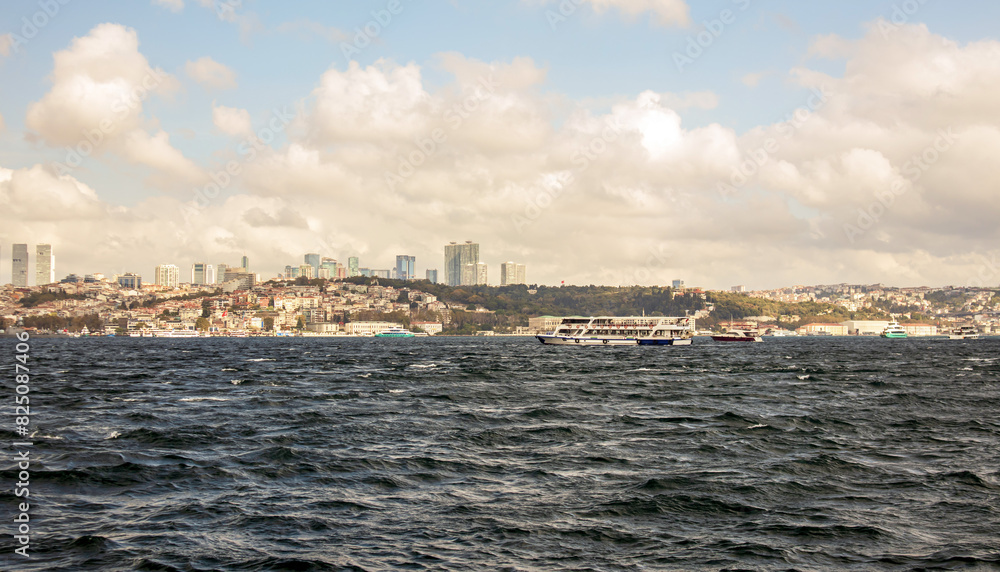 Fototapeta premium Bosphorus strait view of coastline of İstanbul