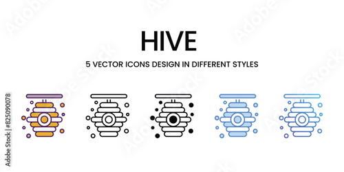 Hive icons vector set stock illustration.