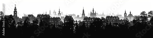 In the historic cityscape, a silhouette of medieval buildings and church towers captivates.