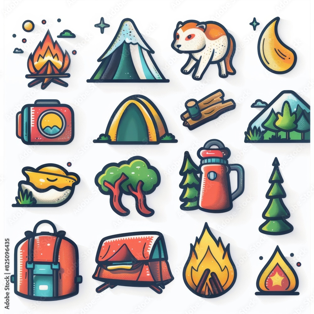 A collection of images of camping and outdoor activities A collection of images of camping and outdoor activities