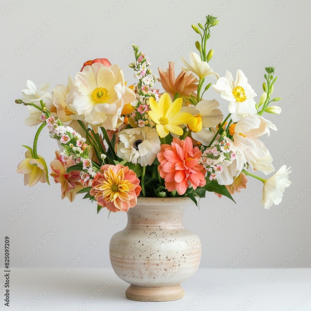 spring flower vase bouquet arrangement, ai spring flower vase bouquet arrangement, ai