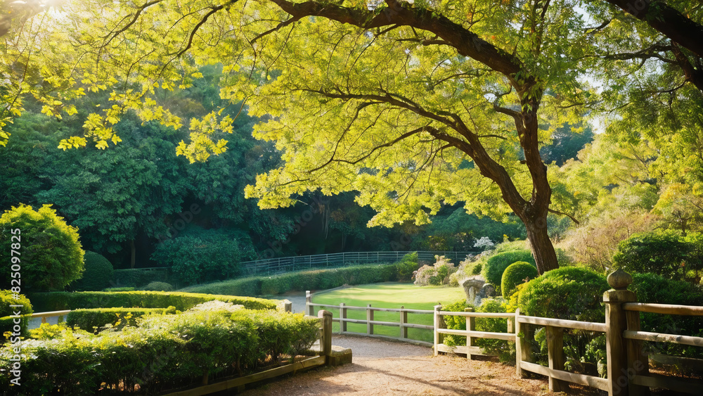 Naklejka premium Afternoon in a Garden