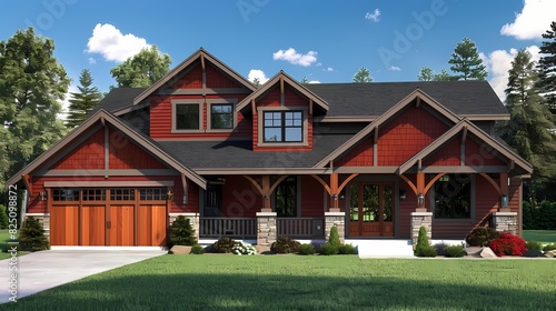 Envision a craftsman home with a rustic burnt sienna exterior finish