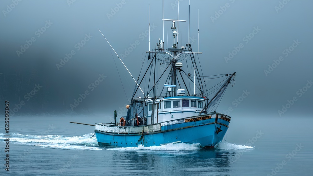 Naklejka premium boat in the sea