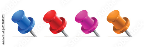 Set of colorful pins and markers for maps and navigation systems. Your location is here pin design. Vector illustration.