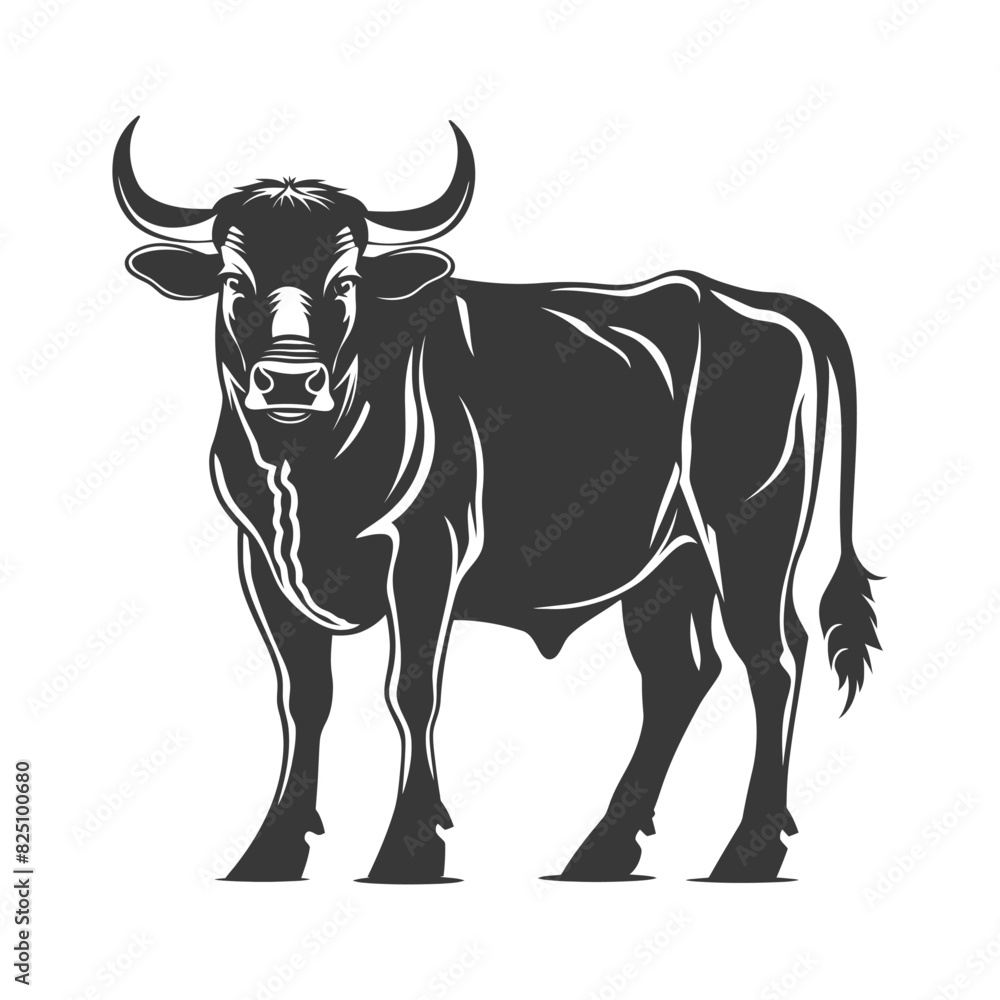 Silhouette bull animal black color only Silhouette bull animal black color only